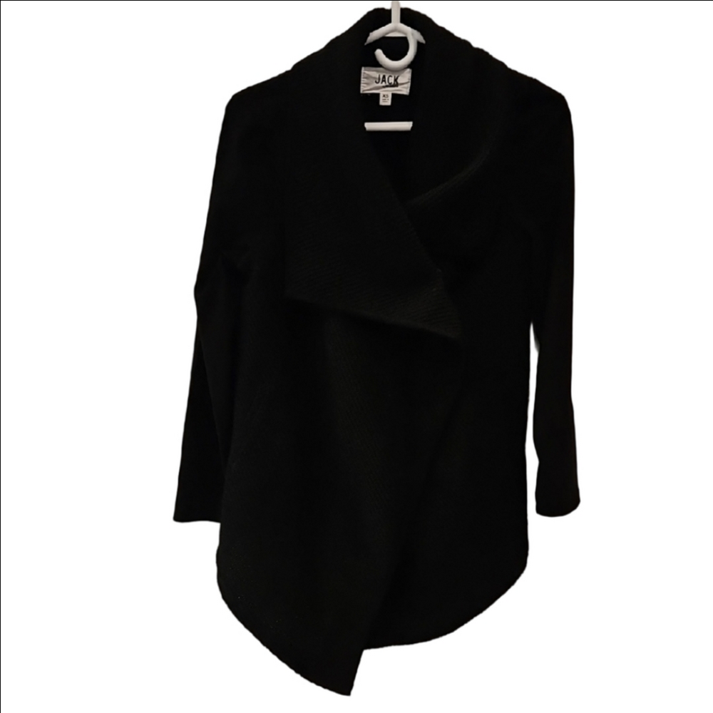 Jack BB Dakota Cardigan Knit Jacket Oversized Asymmetrical Black Women XS